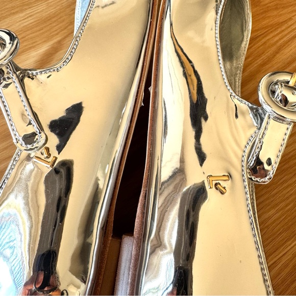 Larroude Blair Ballet Flat In Silver Specchio 8 - Picture 9 of 15